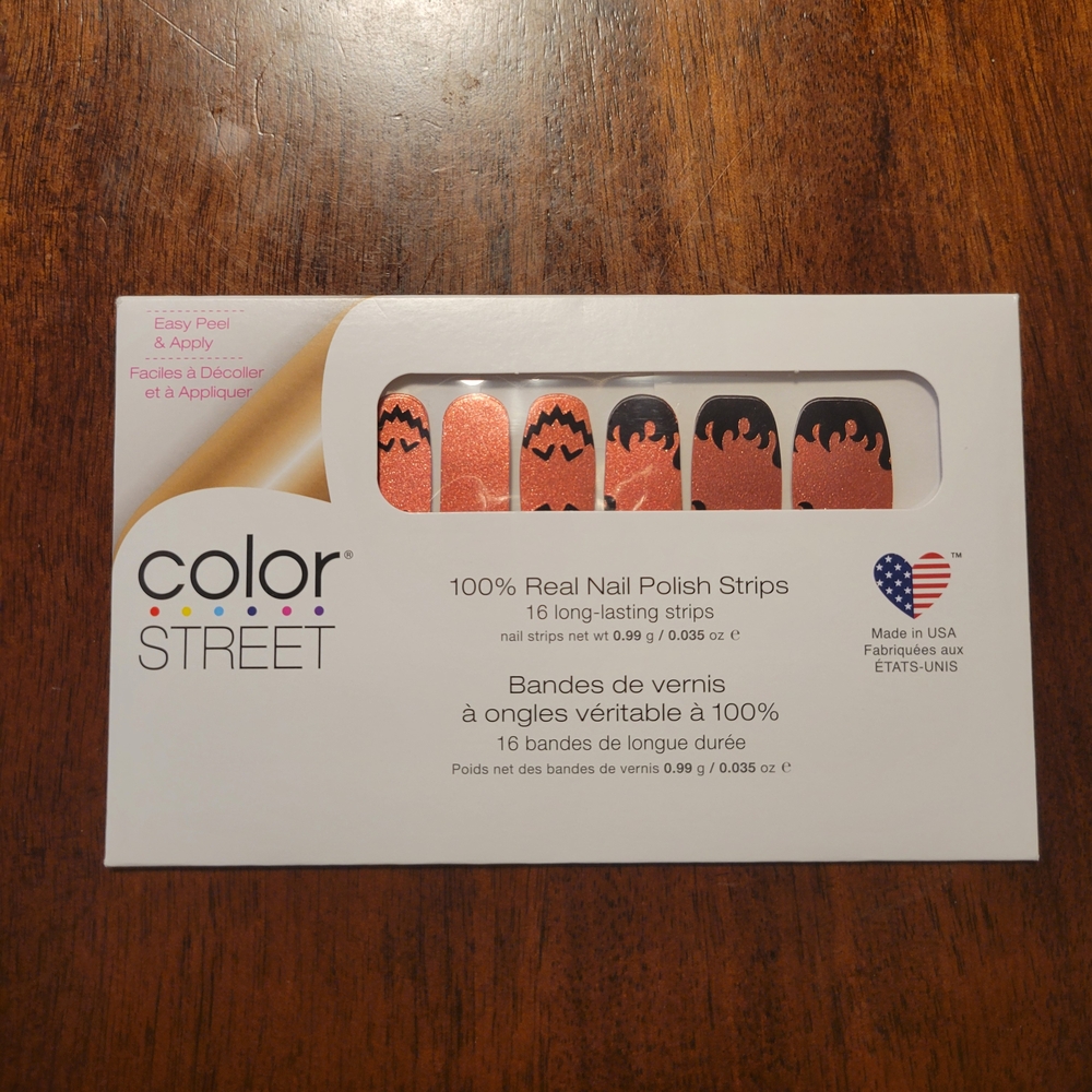 Color Street Orange Glitter Nail Polish Strips- Hey Pumpkin